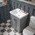 Tavistock Marston 500mm Floor Standing 2 Door Vanity Unit & Basin - Matt Spruce - Unbeatable Bathrooms
