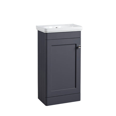 Tavistock Marston 450mm Floor Standing 1 Door Cloakroom Vanity Unit & Basin - Matt Dark Grey - Unbeatable Bathrooms