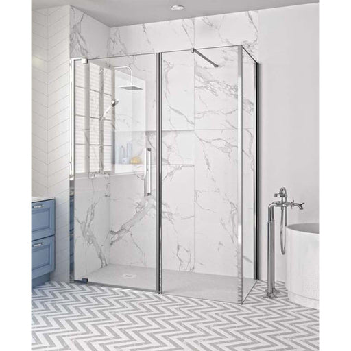 Merlyn 10 Series Pivot Door and Inline Panel with Side Panel - Unbeatable Bathrooms