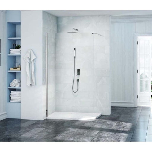 Merlyn 8 Series 900mm Curved Showerwall with Merlyn Mstone Tray - Unbeatable Bathrooms
