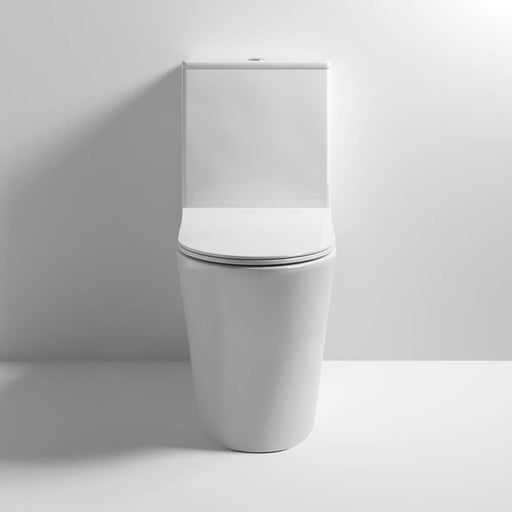 Nuie Freya Round Flush to Wall Pan, Cistern & Soft Close Seat - Unbeatable Bathrooms