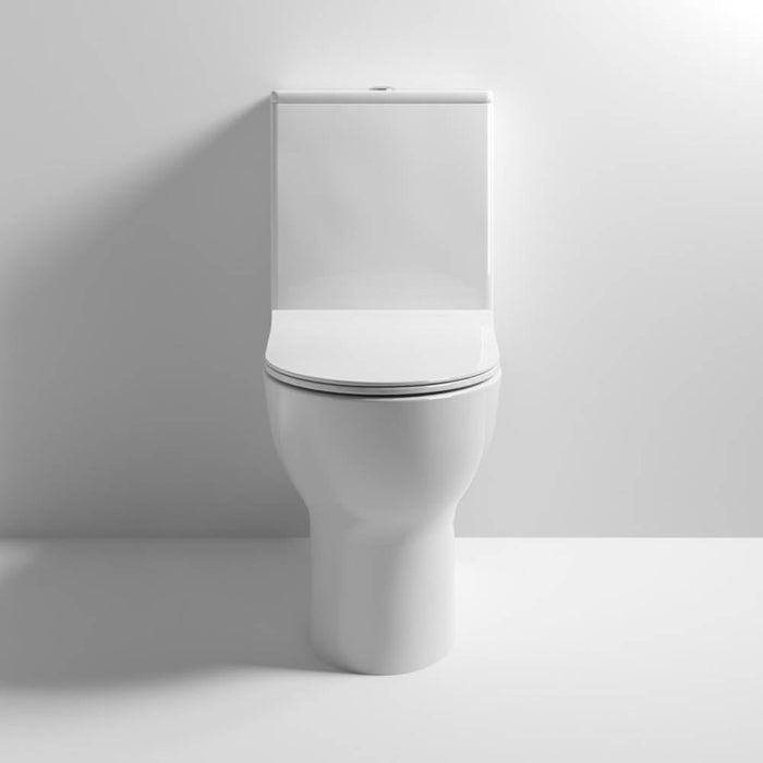 Nuie Freya Semi Close Coupled Pan, Cistern & Soft Close Seat - Unbeatable Bathrooms