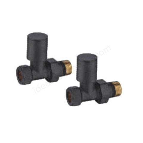 Essential Anthracite Angled Radiator Valves - Unbeatable Bathrooms