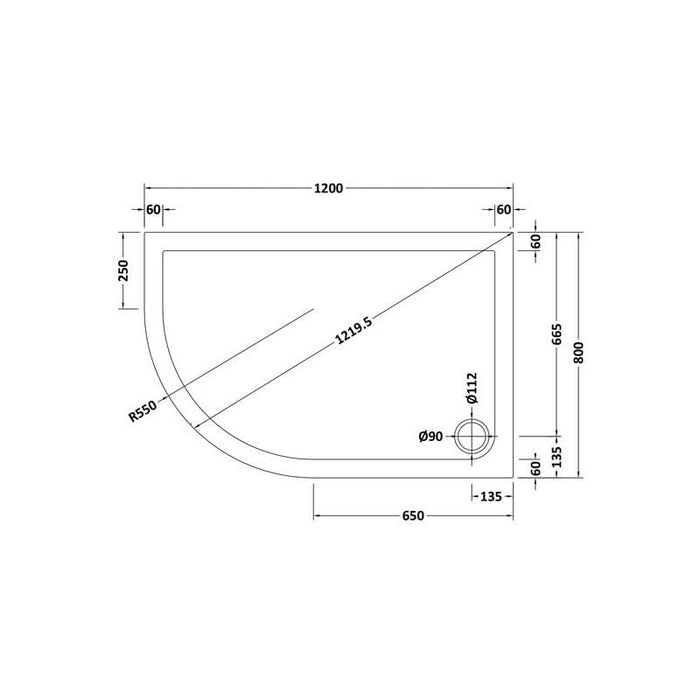 Hudson Reed Apex Offset Quadrant Shower Enclosure with 2 Sliding Doors & Tray - Unbeatable Bathrooms
