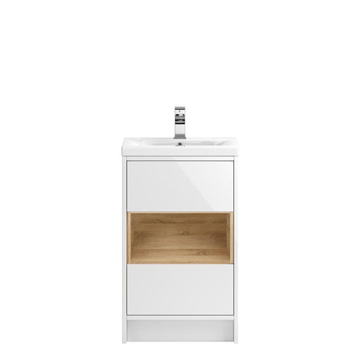 Hudson Reed Coast Vanity Units - Floor Standing 2 Drawer Unit with Basin - Unbeatable Bathrooms
