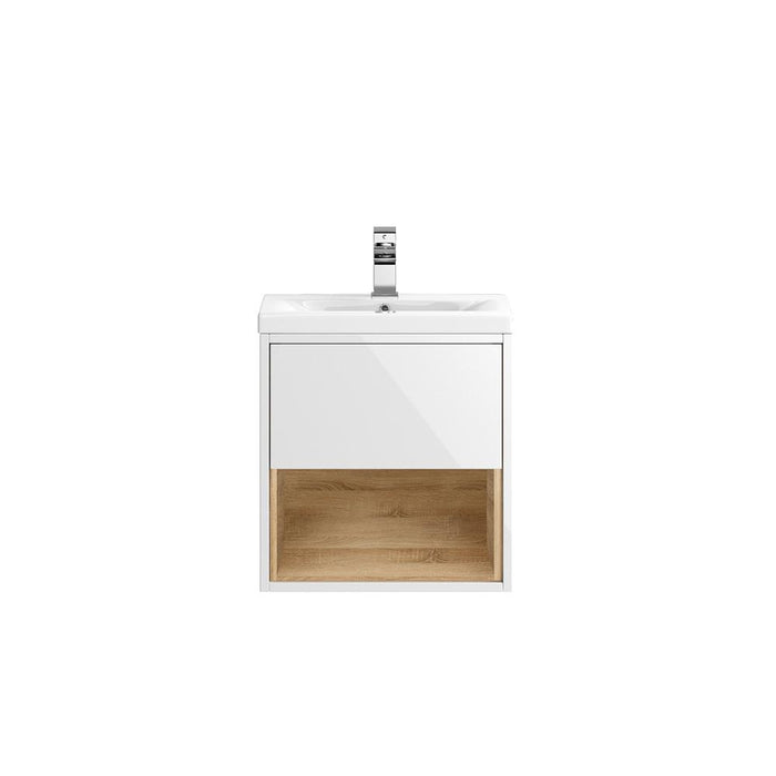 Hudson Reed Coast Vanity Unit - Wall Hung 1 Drawer Unit with Basin - Unbeatable Bathrooms