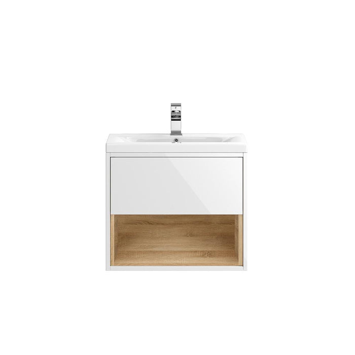 Hudson Reed Coast Vanity Unit - Wall Hung 1 Drawer Unit with Basin - Unbeatable Bathrooms