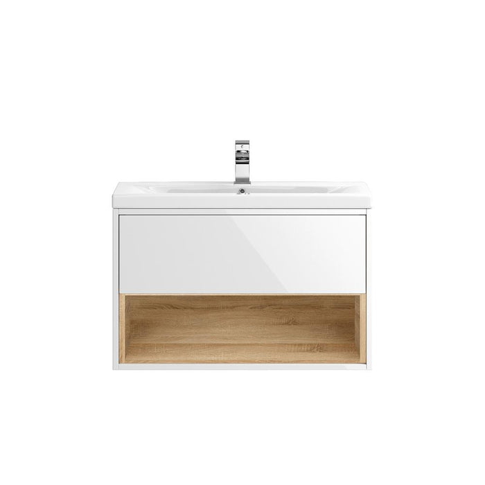 Hudson Reed Coast Vanity Unit - Wall Hung 1 Drawer Unit with Basin - Unbeatable Bathrooms