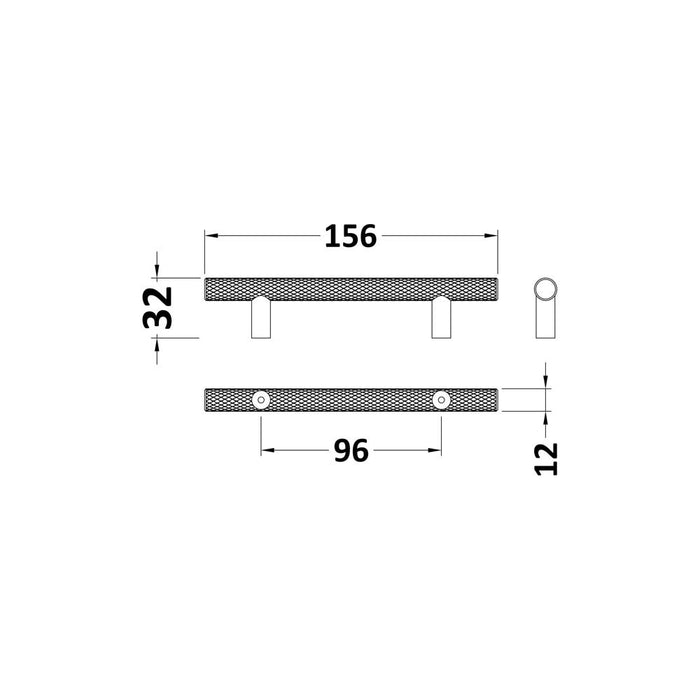 Hudson Reed Knurled Bar Handle - Unbeatable Bathrooms