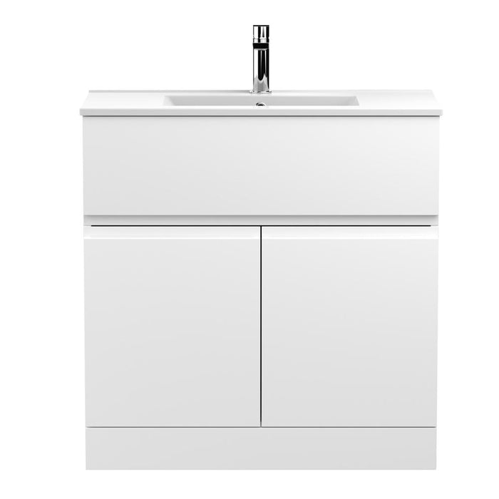 Hudson Reed Urban 5/6/800mm Vanity Unit - Floor Standing 2 Door & 1 Drawer Unit with Basin - Unbeatable Bathrooms