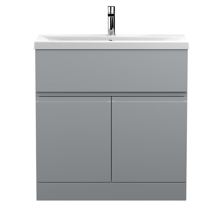 Hudson Reed Urban 5/6/800mm Vanity Unit - Floor Standing 2 Door & 1 Drawer Unit with Basin - Unbeatable Bathrooms