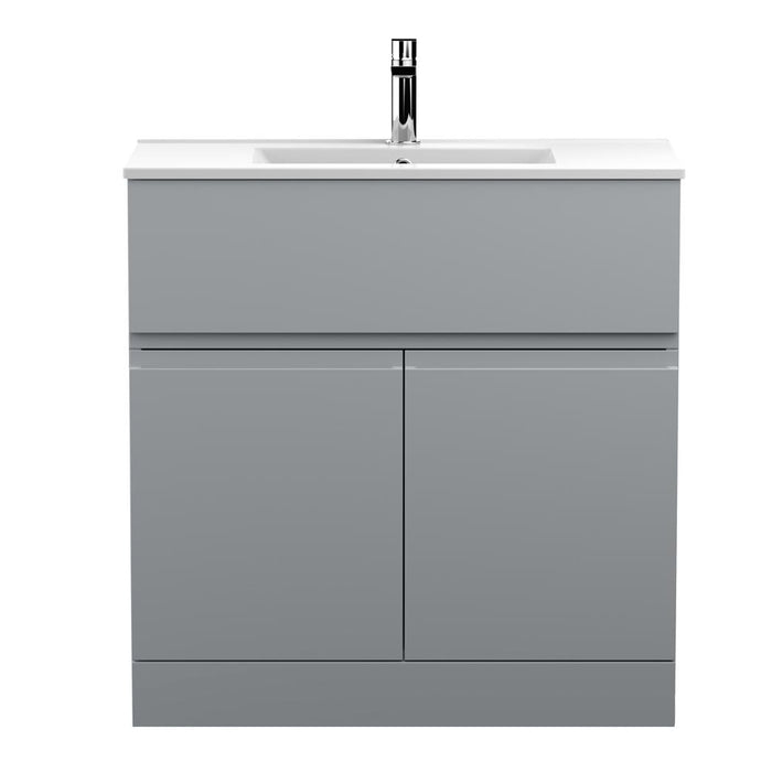 Hudson Reed Urban 5/6/800mm Vanity Unit - Floor Standing 2 Door & 1 Drawer Unit with Basin - Unbeatable Bathrooms