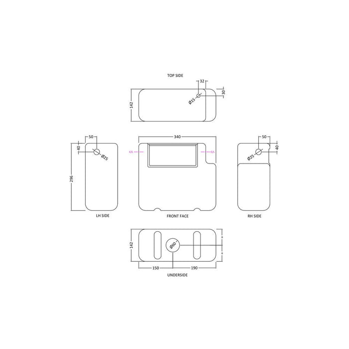 Hudson Reed Dual Flush Universal Concealed Cistern - Unbeatable Bathrooms