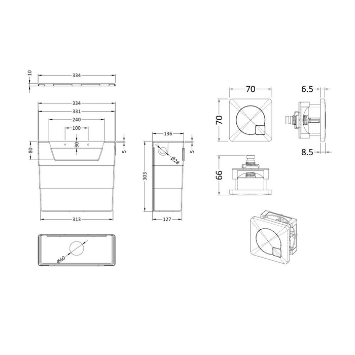 Hudson Reed Universal Access Dual Flush Concealed WC Cistern - Unbeatable Bathrooms