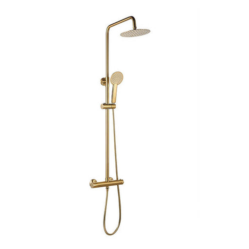 Niagara Equate Round Thermostatic Shower Set - Brushed Brass - Unbeatable Bathrooms