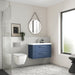 Nuie Deco 800mm Wall Hung 1 Drawer Fluted Vanity Unit & Basin - Satin Blue - Unbeatable Bathrooms