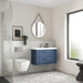 Nuie Deco 800mm Wall Hung 2 Drawer Fluted Vanity Unit & Basin - Satin Blue - Unbeatable Bathrooms