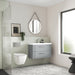 Nuie Deco 500mm Floor Standing 2 Door Fluted Vanity Unit & Basin - Satin Grey - Unbeatable Bathrooms