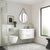 Nuie Deco 500mm Wall Hung 2 Drawer Fluted Vanity Unit & Basin - Satin White - Unbeatable Bathrooms