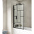 Nuie Abstract 1520mm Black Square Block Framed Bath Screen (Hinged) - NSSQ7BB - Unbeatable Bathrooms