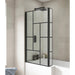 Nuie Abstract 1430mm Black L-Shape Square Block Framed Bath Screen (Fixed Return) - NSBS7BB - Unbeatable Bathrooms