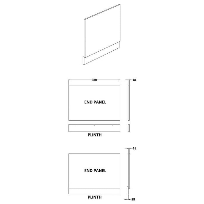 Hudson Reed Fusion Bath End Panel & Plinth - Unbeatable Bathrooms