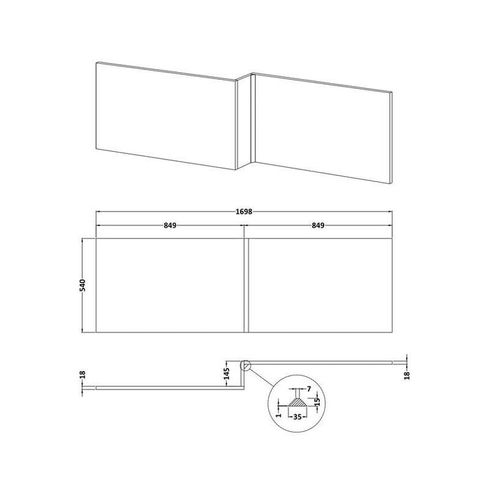 Hudson Reed Fusion 170cm Shower Bath Front Panel - Unbeatable Bathrooms