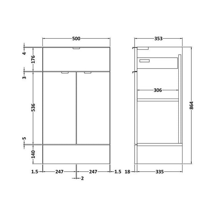 Hudson Reed Fusion 30cm Drawer Lined Unit - Unbeatable Bathrooms