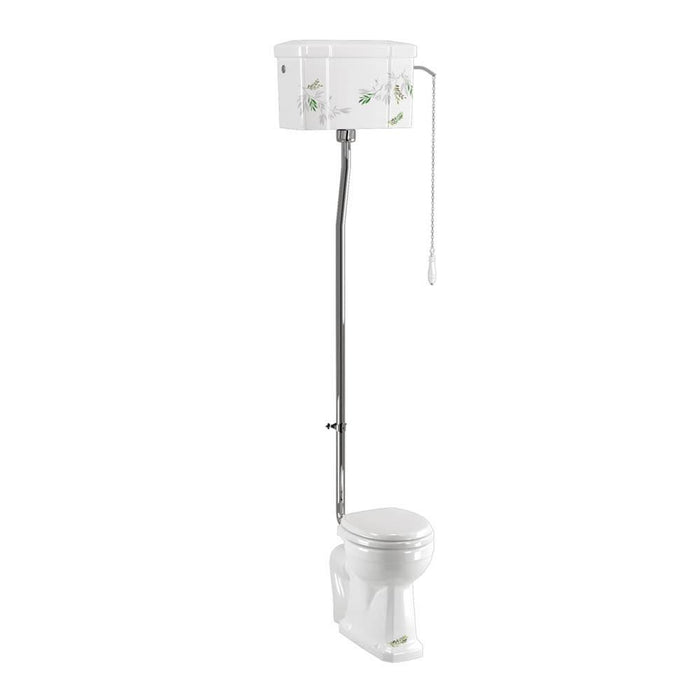 Burlington Colours High-Level Cistern Toilet with 520 Lever Cistern & Seat - Unbeatable Bathrooms