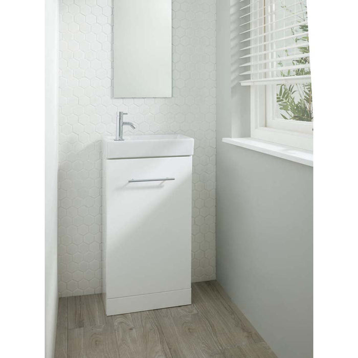 JTP Pace 400 Floor Mounted Unit with Basin - White - Unbeatable Bathrooms
