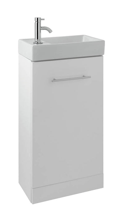 JTP Pace 400mm Floor Mounted Unit with Basin – White - Unbeatable Bathrooms