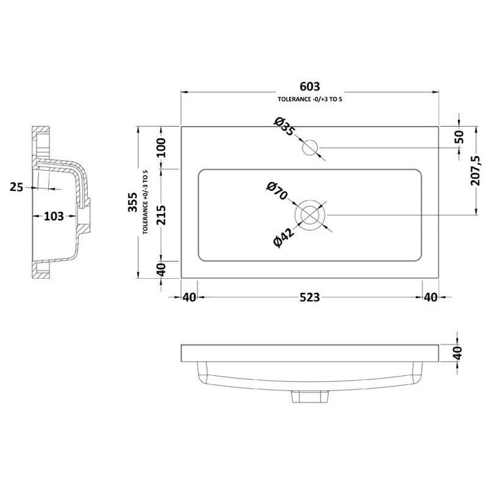 Hudson Reed Fusion 1TH Full Depth Basin (Various Sizes) - Unbeatable Bathrooms