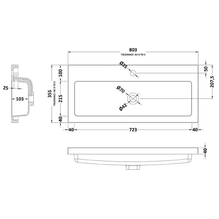 Hudson Reed Fusion 1TH Full Depth Basin (Various Sizes) - Unbeatable Bathrooms