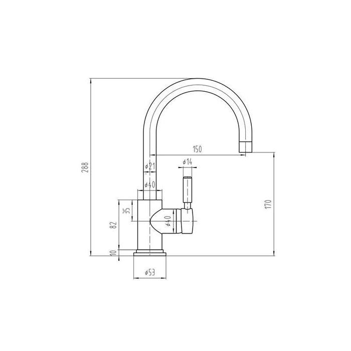 Hudson Reed Tec Lever Mono Basin Mixer - Unbeatable Bathrooms