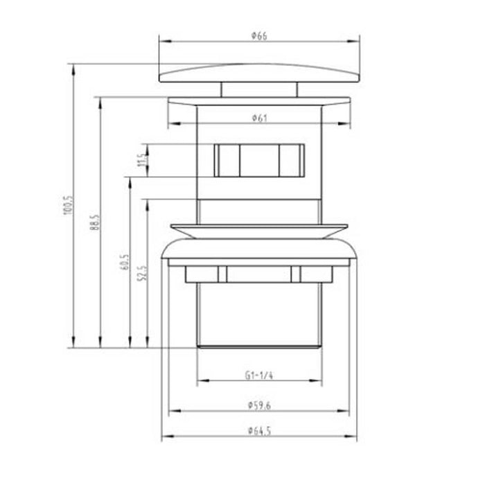 The White Space Sprung Plug Basin Waste Large Cover - Unslotted - Unbeatable Bathrooms