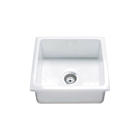 RAK Gourmet 6 Ceramic Belfast Kitchen Sink - 1 Bowl - White - Unbeatable Bathrooms