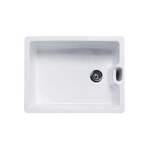 RAK Gourmet 8 Ceramic Belfast Kitchen Sink - 1 Bowl with With Overflow - White - Unbeatable Bathrooms