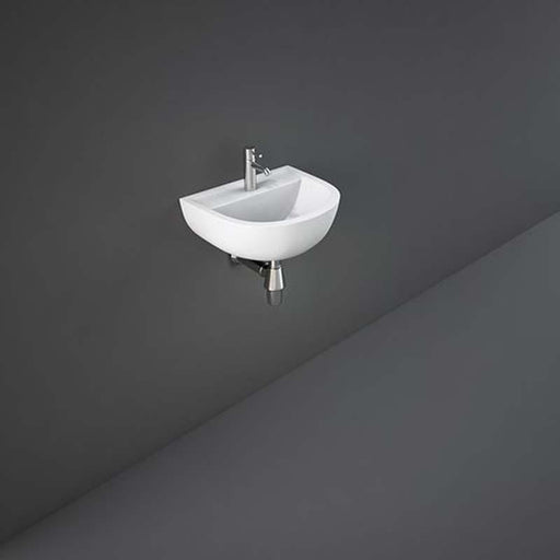 RAK Compact 380mm 1TH Special Needs Wall Hung Basin (No Overflow) - Unbeatable Bathrooms