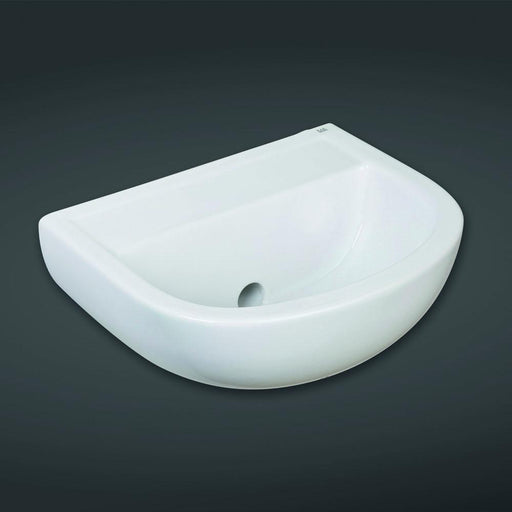 RAK Compact 38/50cm Special Needs Wall Hung Basin with Horizontal Outlet - 0TH - Unbeatable Bathrooms