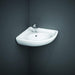 RAK Compact 440mm Wall Hung Corner Cloakroom Basin - 1 & 2TH - Unbeatable Bathrooms