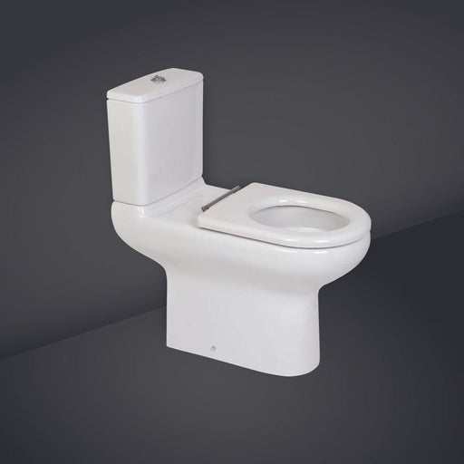 RAK Ceramics Compact Deluxe 45cm High Rimless Close Coupled Full Access Toilet (No Seat) - Unbeatable Bathrooms