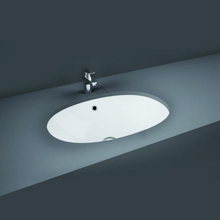 RAK Washington 600/800mm Vanity Unit - Floor Standing 2 Door Unit with Round Drop-In Basin - Unbeatable Bathrooms