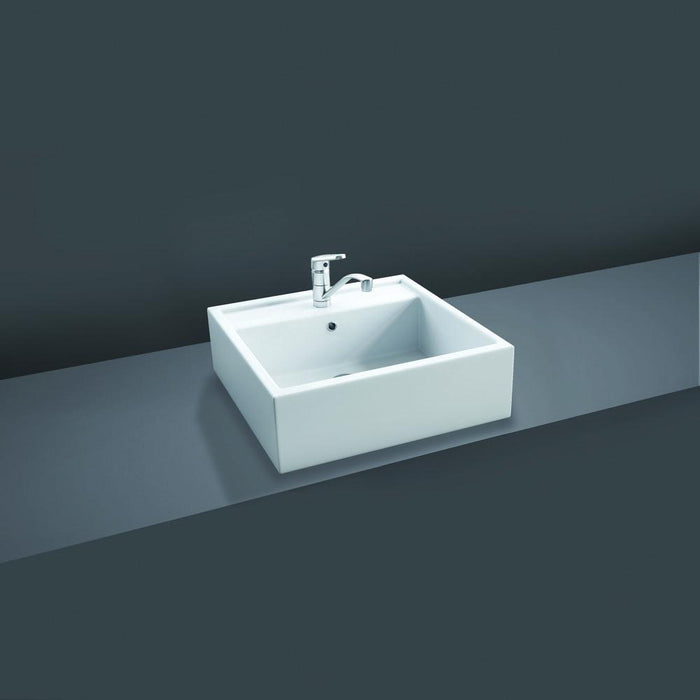 RAK Nova 460mm Square Countertop Basin - 0 & 1TH - Unbeatable Bathrooms