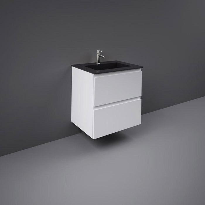 RAK Precious 600mm Vanity Unit - Wall Hung 2 Drawer Unit with Drop-In Basin - Unbeatable Bathrooms