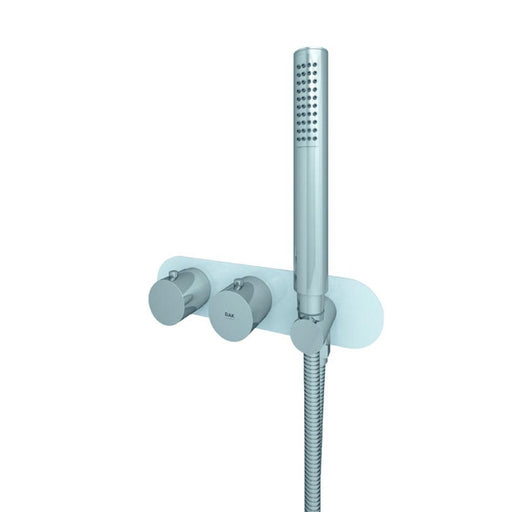 RAK Feeling Round Horizontal Dual Outlet Thermostatic Concealed Shower Valve with Wall Outlet - Unbeatable Bathrooms