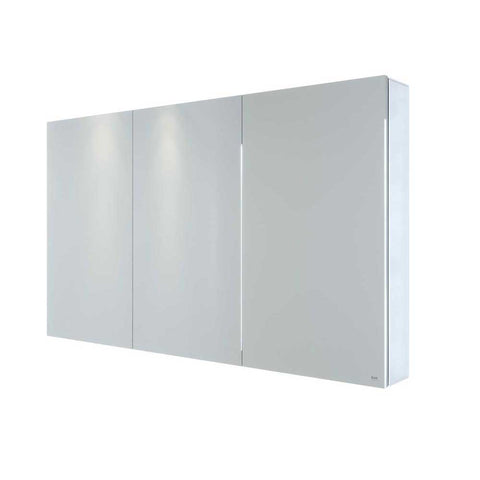 RAK Gemini 120cm x 70cm Alluminium Triple Door Mirrored Cabinet with Adjustable Shelves - Unbeatable Bathrooms