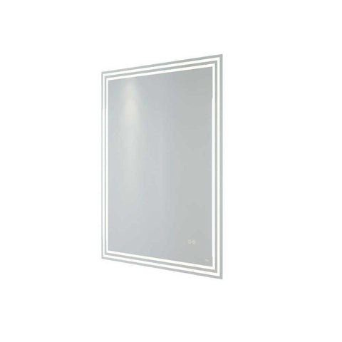 RAK Hermes 60cm x 80cm Led Illuminated Portrait Bluetooth Mirror with Demister,Shavers Socket and Touch Sensor Switch - Unbeatable Bathrooms