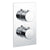 RAK Round Single Outlet, 2 Handle Thermostatic Concealed Shower Valve - Unbeatable Bathrooms
