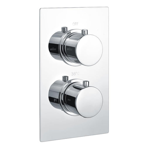 RAK Round Dual Outlet, 2 Handle Thermostatic Concealed Shower Valve - Unbeatable Bathrooms