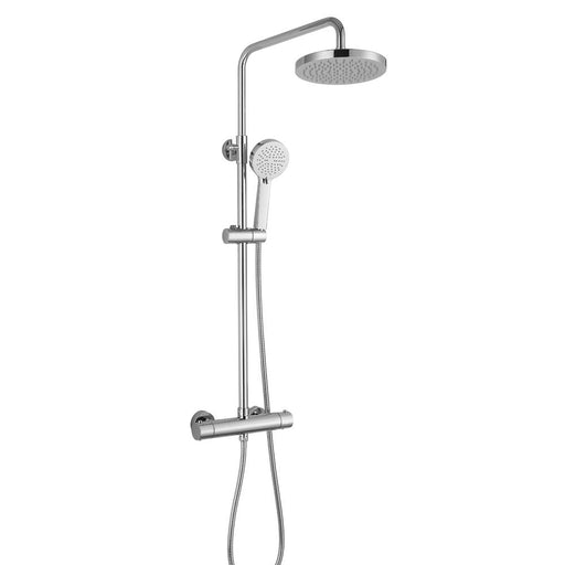 RAK Cool Touch Round Thermostatic Shower Column with Fixed Head and Shower Kit (WRAS) - Unbeatable Bathrooms